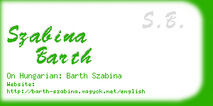 szabina barth business card